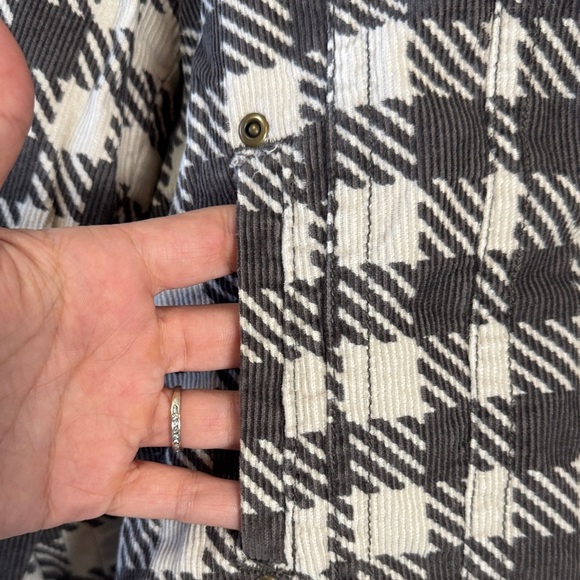 Tulle corduroy Black and White Plaid Jacket - Picture 3 of 10